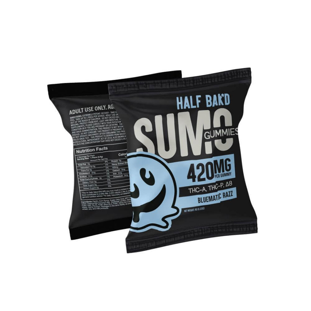 Half Bak'd Sumo Gummies | 2ct - Bluematic Razz