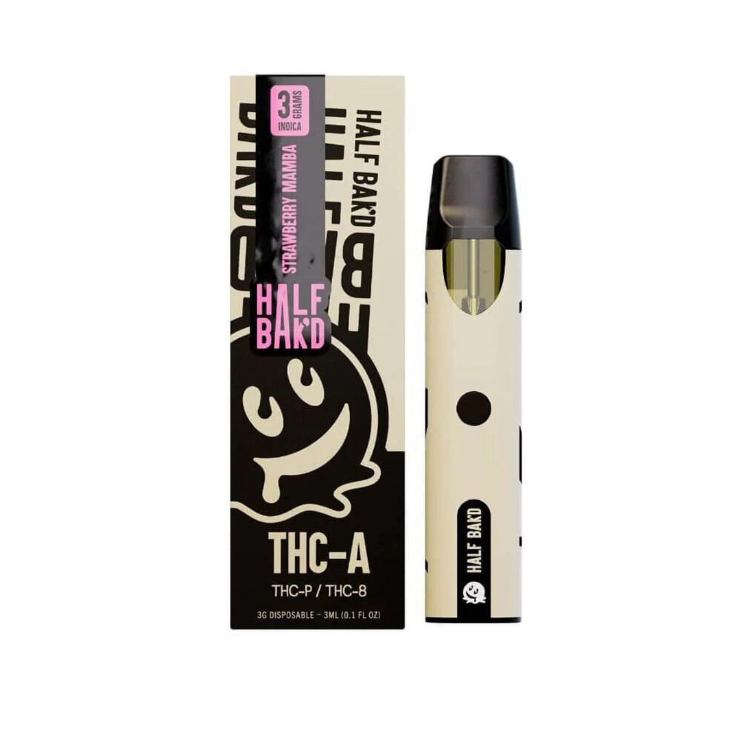 Half Bak'd THC-A Disposable Vape | 3g - Strawberry Mamba