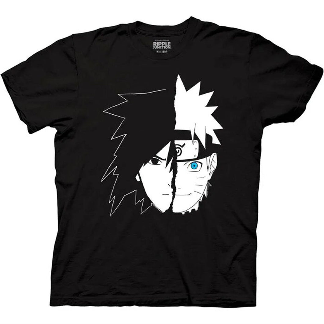 Naruto Shippuden - Sasuke & Naruto Split Face T-Shirt