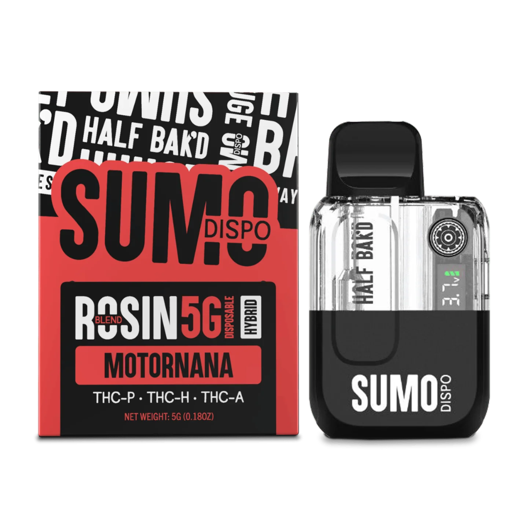 pac sum smoke and vape Half Bak'd Sumo Rosin Blend Disposable | 5g Offer_Kit NOVA | Carbon Black Flavor:Crazi Berry