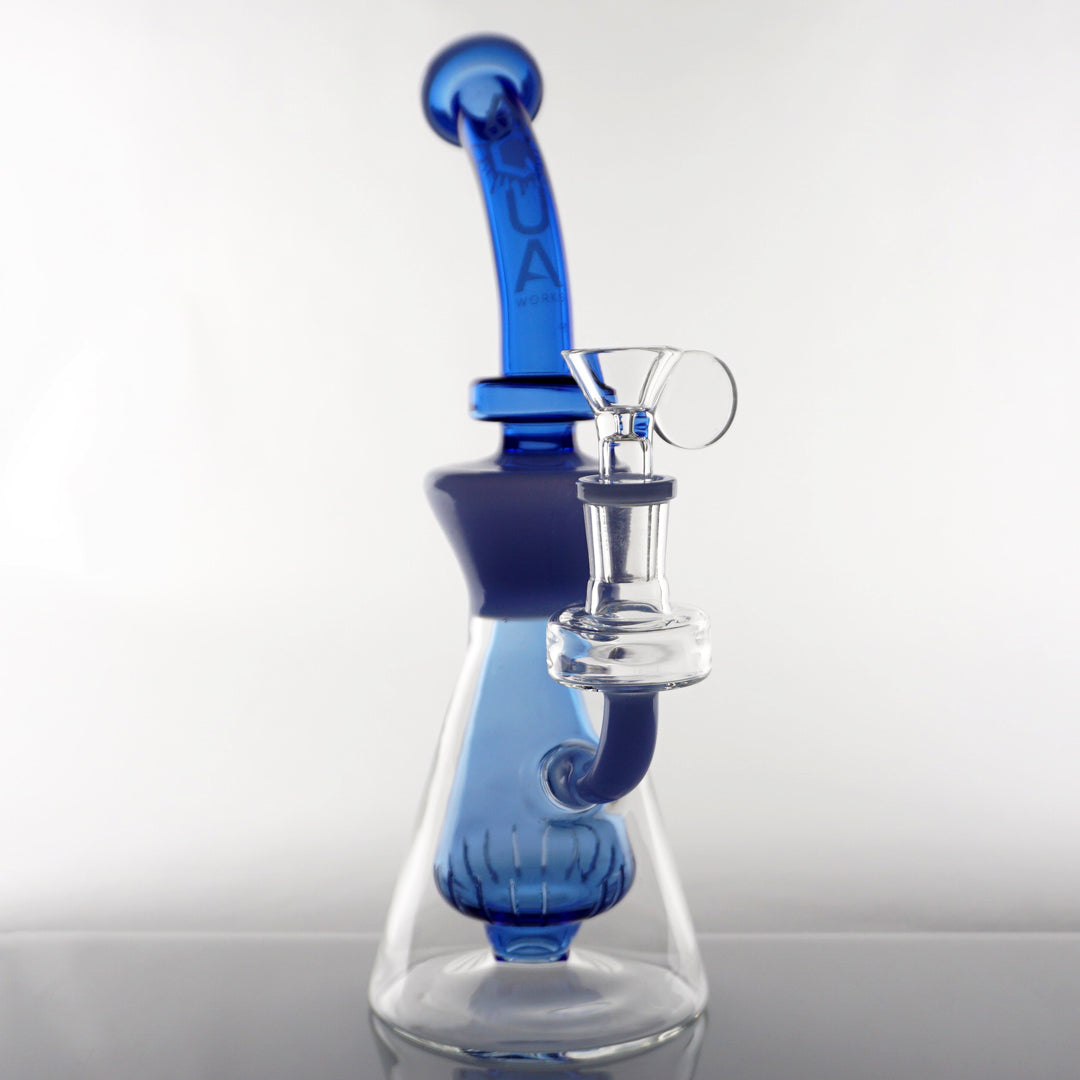 10" Aqua Works Conical Body Water Pipe - Blue