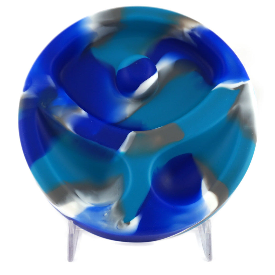 Blue Silicone Ashtray With Built-In Snuffer