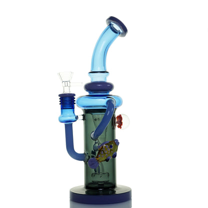 11" Multicolored Fish Water Pipe - Gray