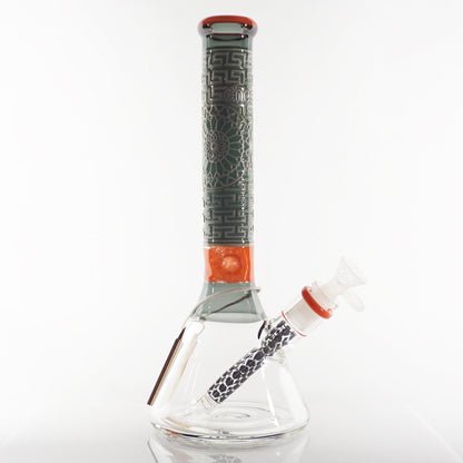 12" Cheech Blasted Tube Water Pipe - Orange