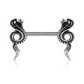 14g Cobra End Nipple Barbells - Pair - Steel