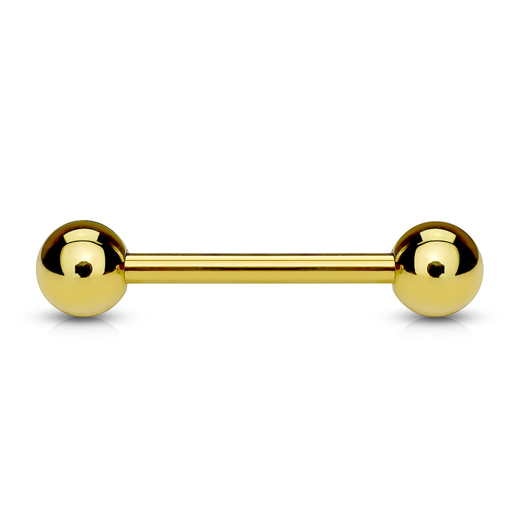 14g Gold Plated Nipple Barbell - Single