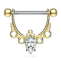14g Pear Infinite Filigree Nipple Shield - Pair - Gold