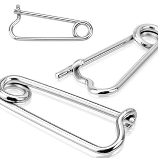 14g Safety Pin Nipple Ring - Single