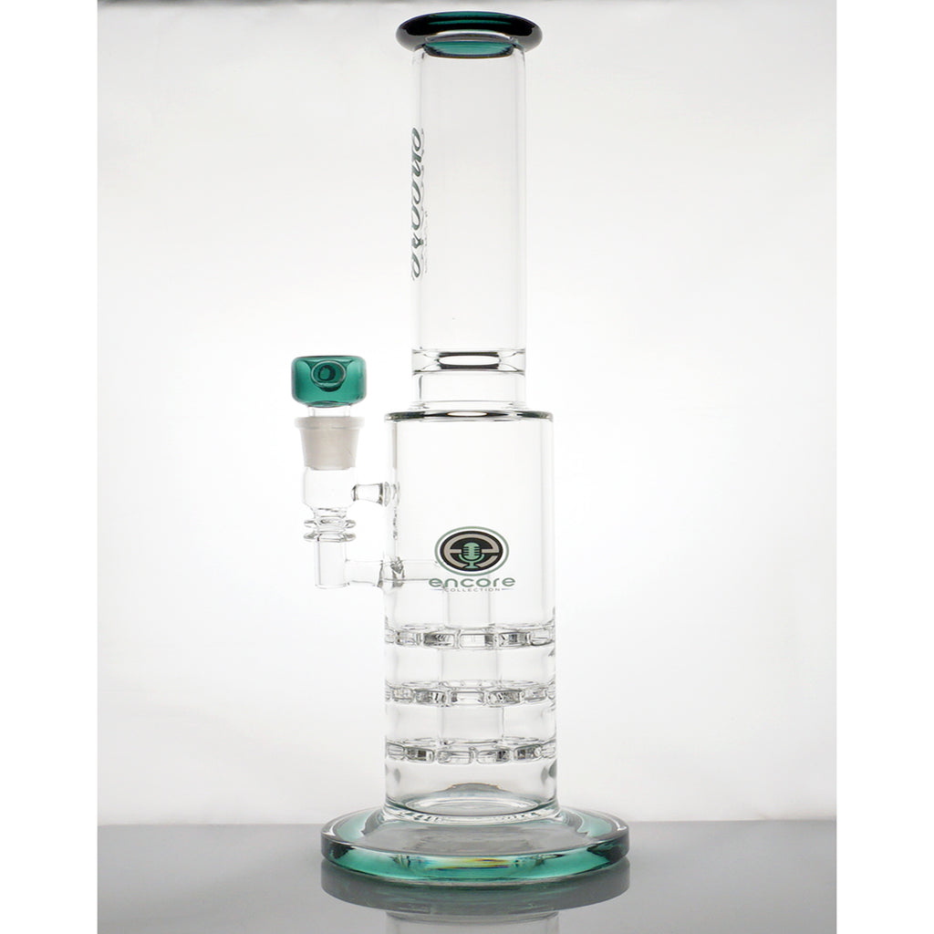 16" Encore Triple Sunflower Disc Water Pipe - Dark Green