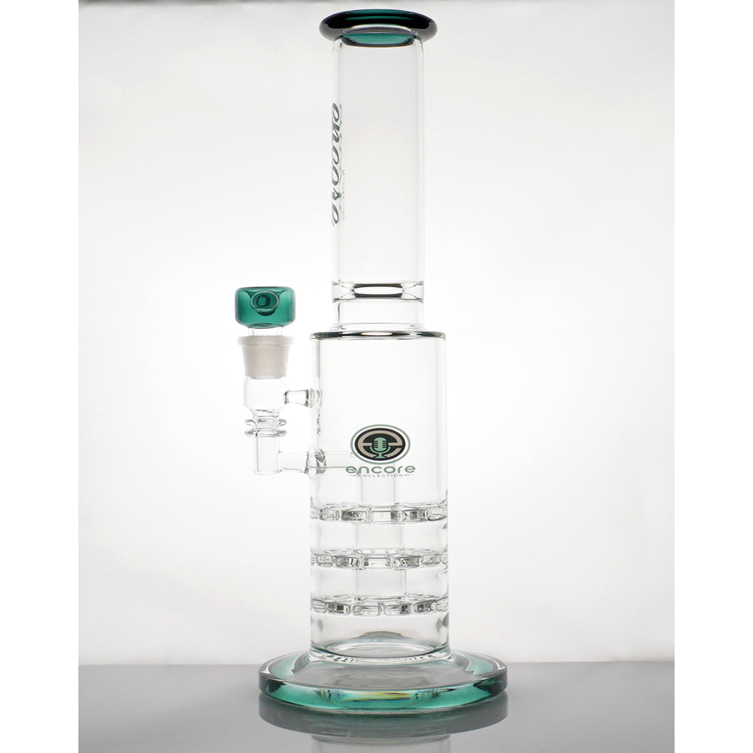 16" Encore Triple Sunflower Disc Water Pipe - Dark Green