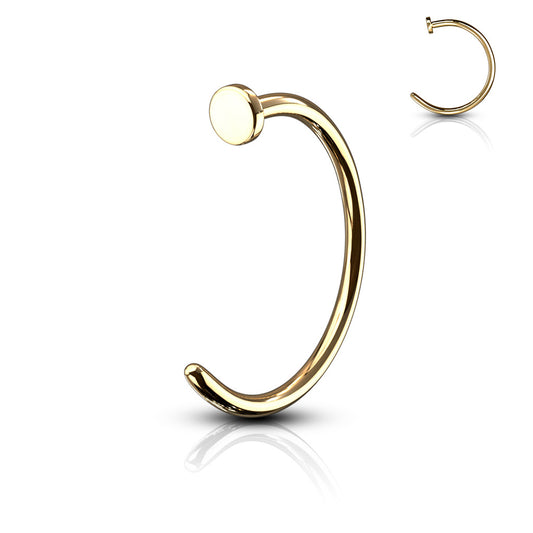 3/8" 20ga 316L Surgical Steel Nose Hoop - Gold