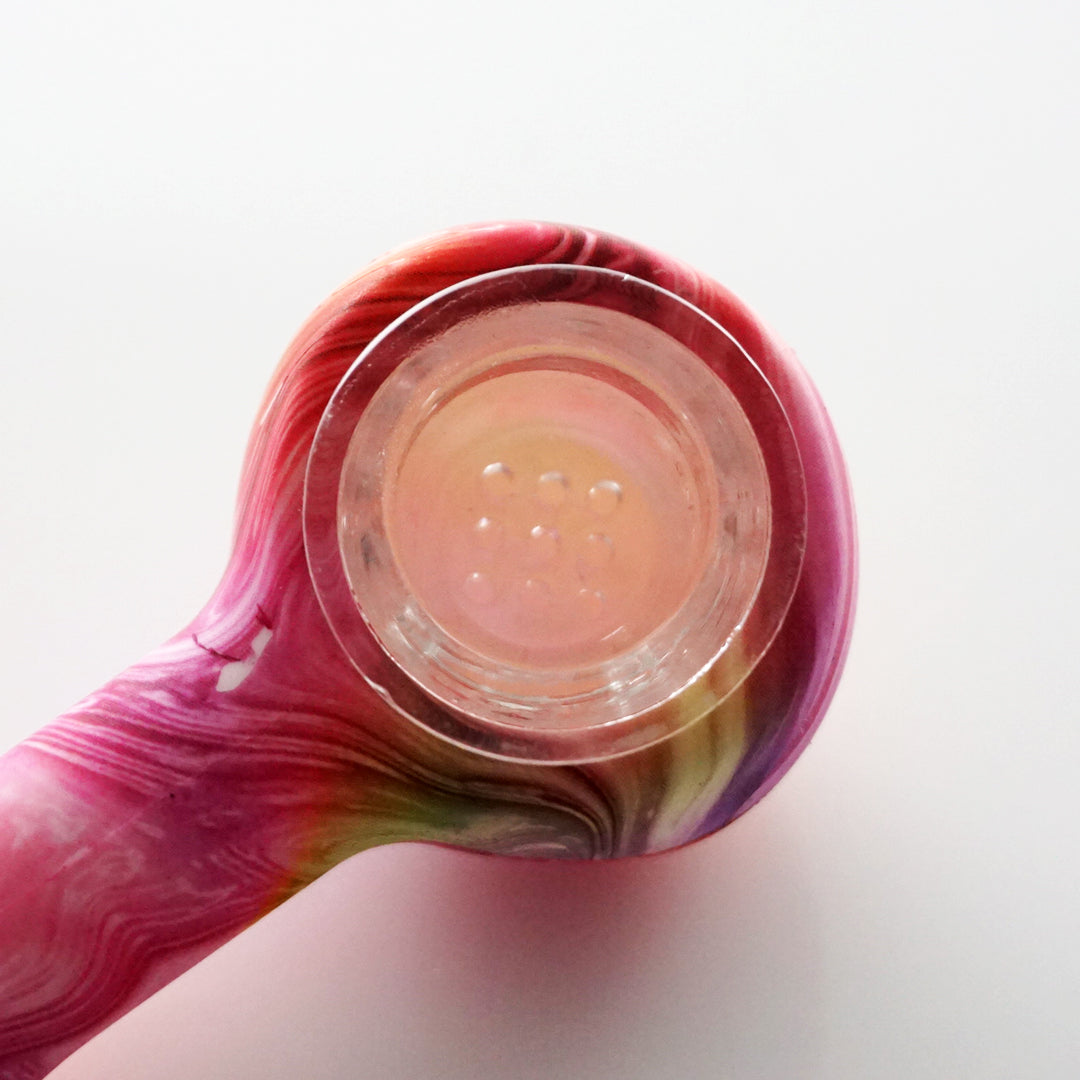 3" Silicone Marble Swirl Pipe