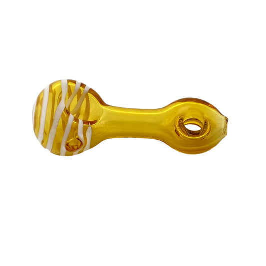 3.75" Striped Color Donut Pipe - Amber