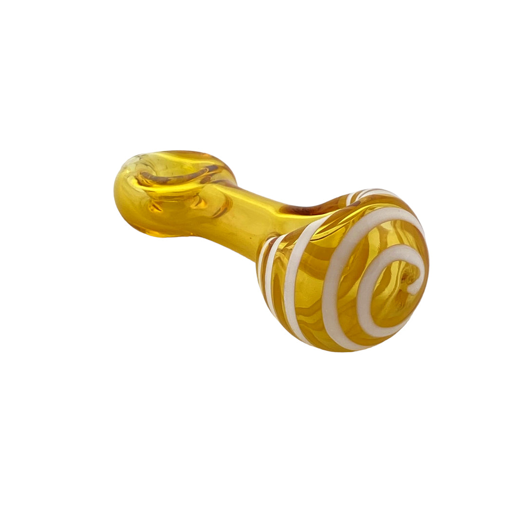 3.75" Striped Color Donut Pipe - Amber