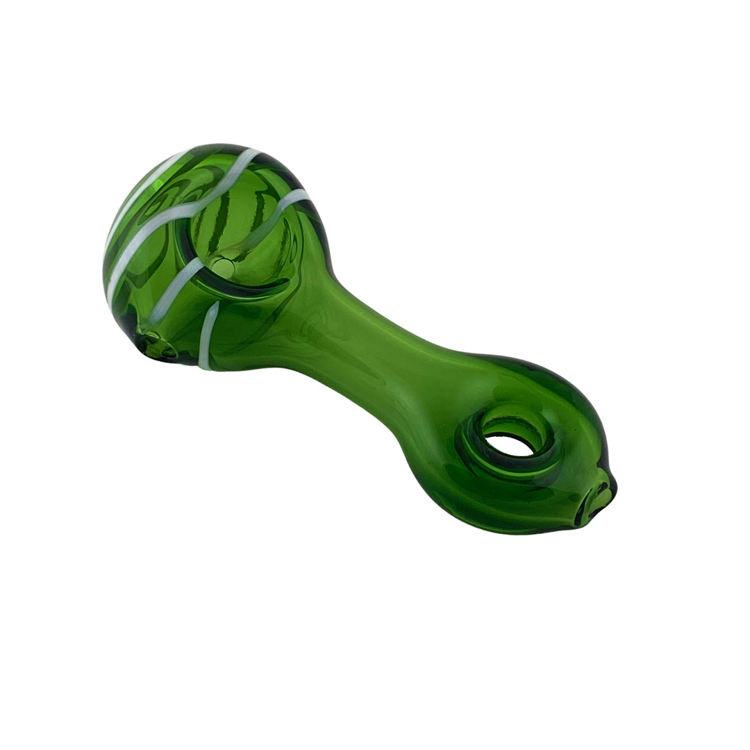 3.75" Striped Color Donut Pipe - Green