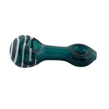 Load image into Gallery viewer, 3.75&quot; Striped Color Donut Pipe - Teal
