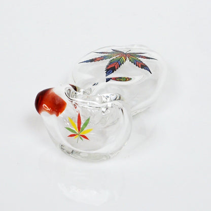 4" Cherry Glass Picture Pipe - Multicolor Leaf