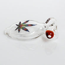 Load image into Gallery viewer, 4&quot; Cherry Glass Picture Pipe - Multicolor Leaf
