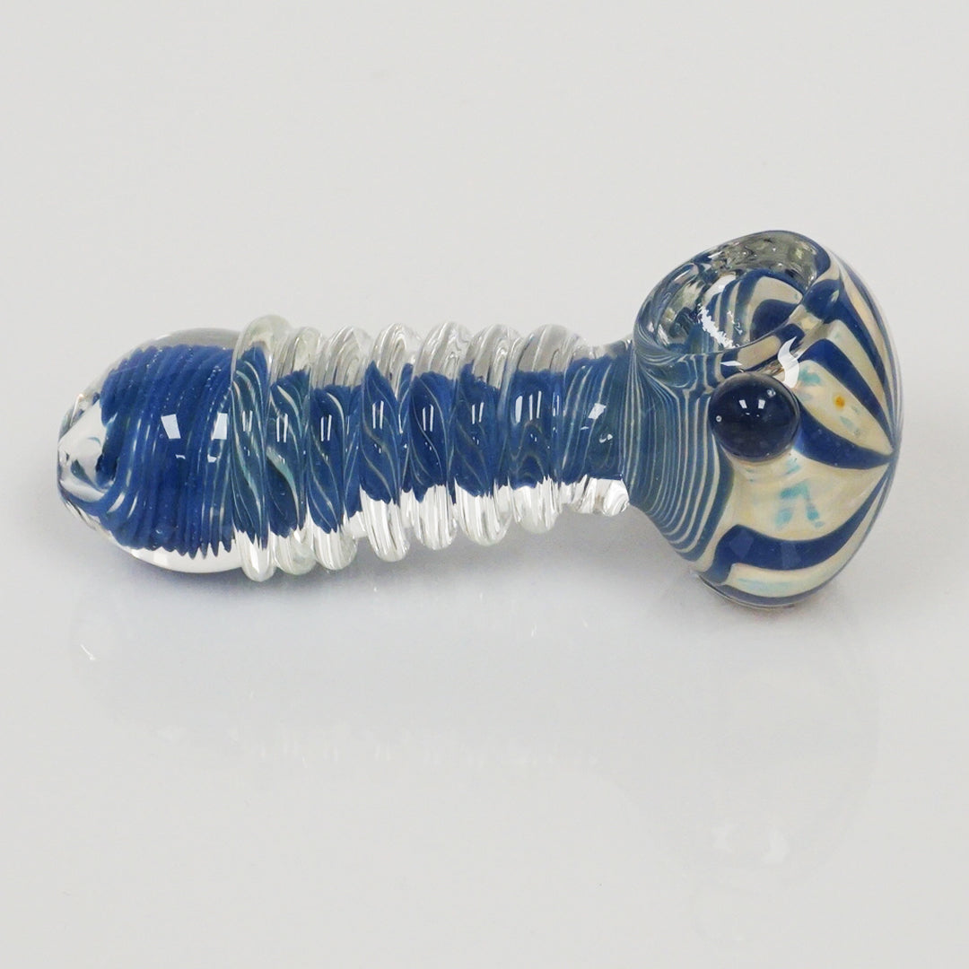 4.25" Fumed Color Swirl Pipe - Blue