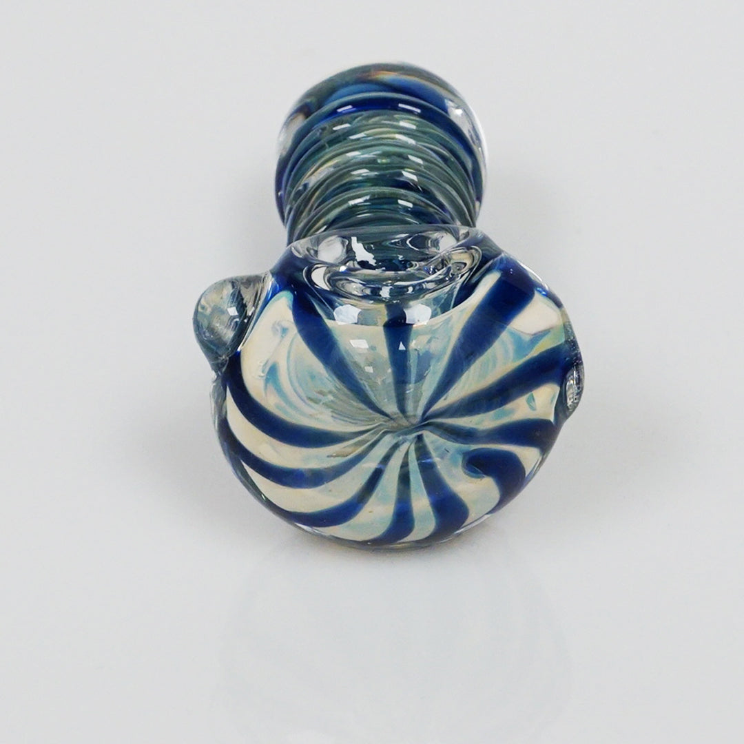 4.25" Fumed Color Swirl Pipe - Dark Blue