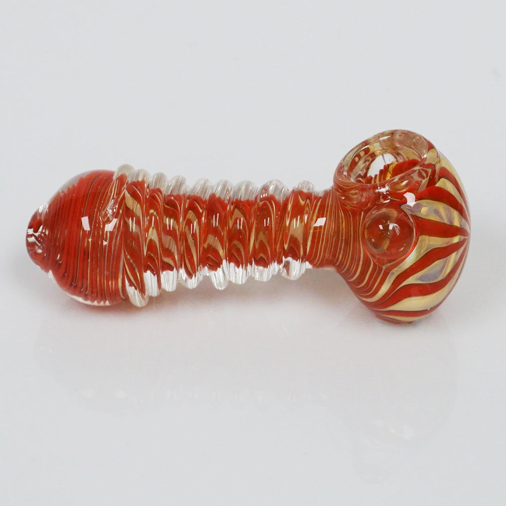 4.25" Fumed Color Swirl Pipe - Red
