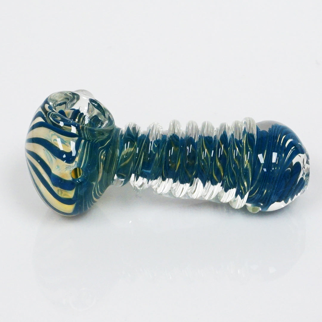 4.25" Fumed Color Swirl Pipe - Teal