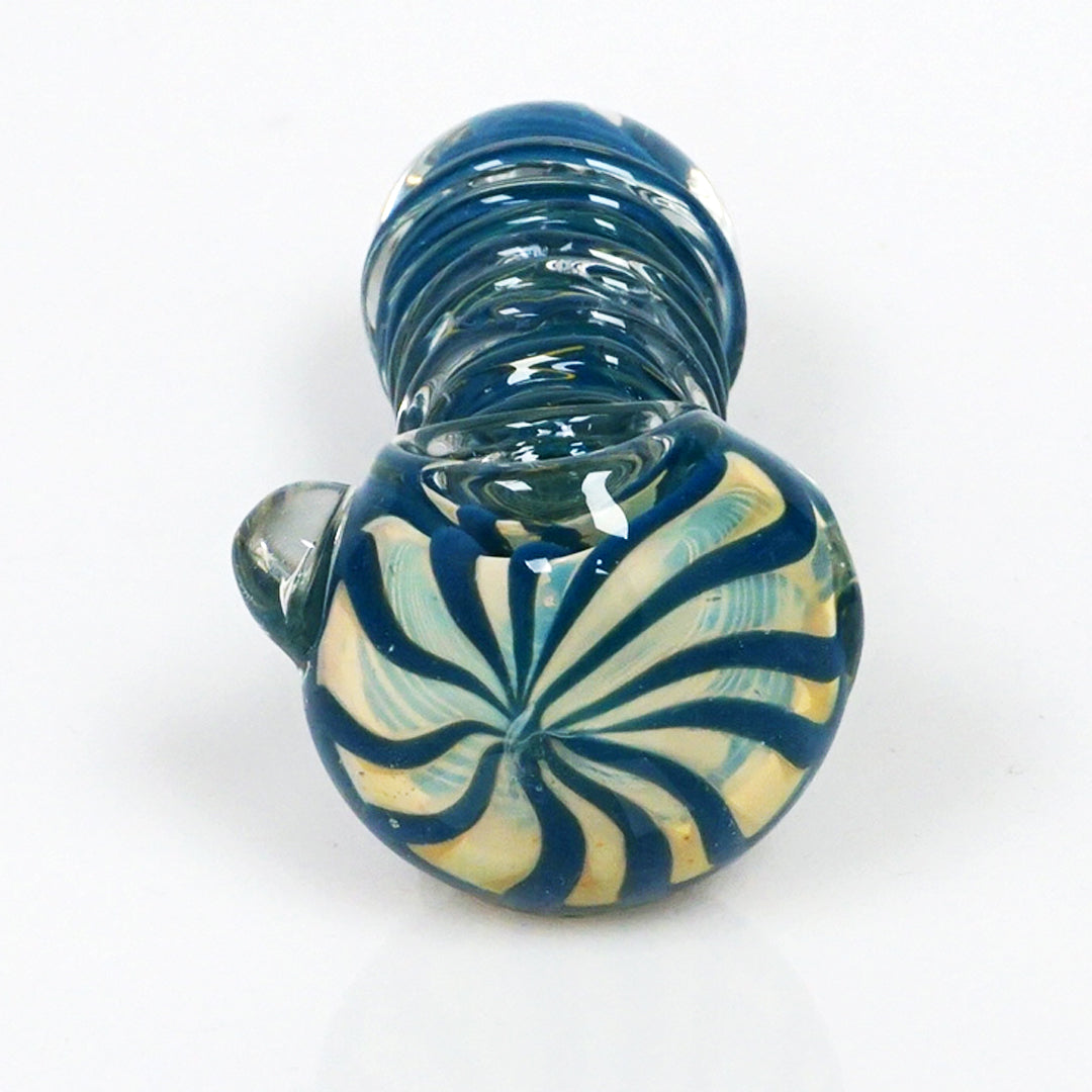 4.25" Fumed Color Swirl Pipe - Teal