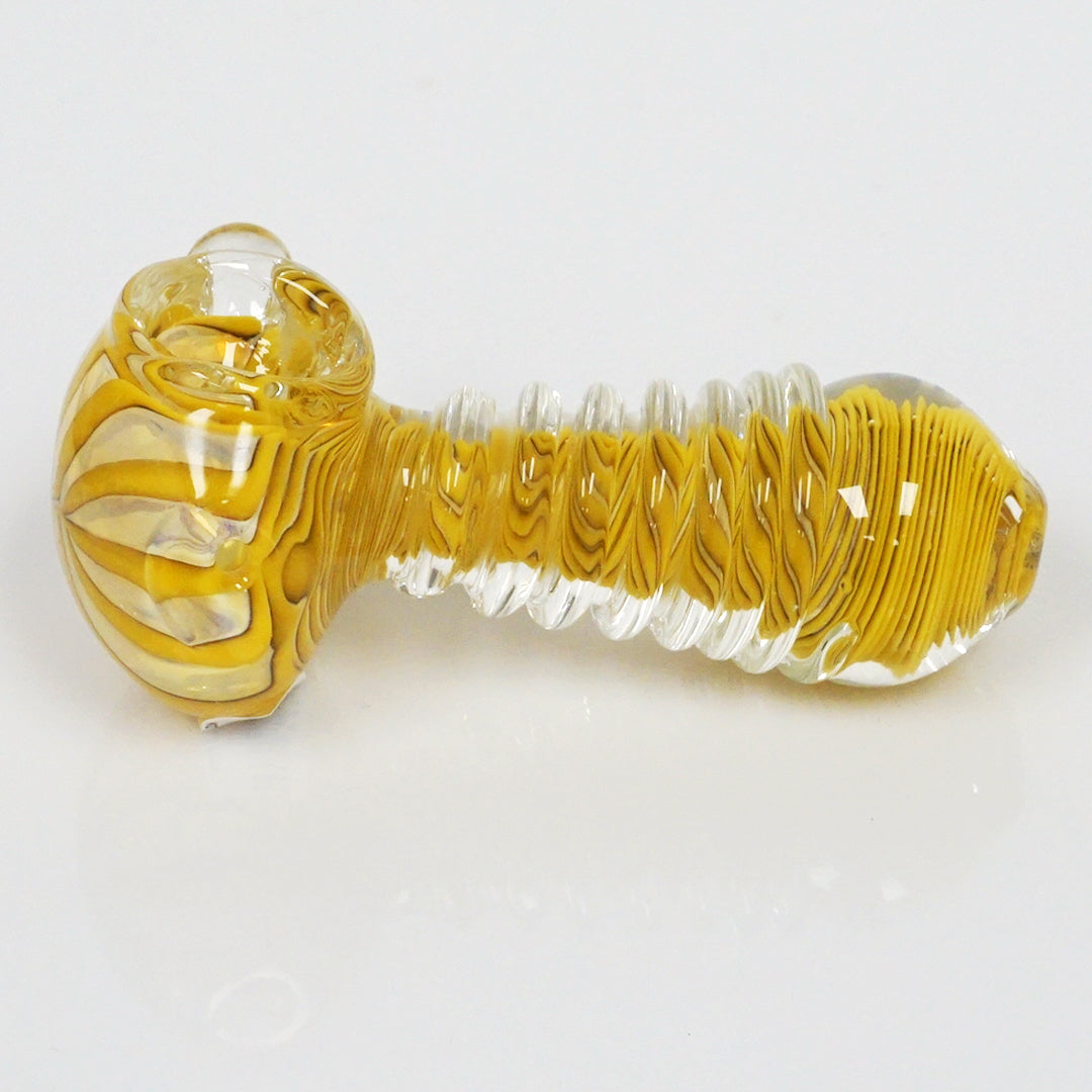 4.25" Fumed Color Swirl Pipe - Yellow
