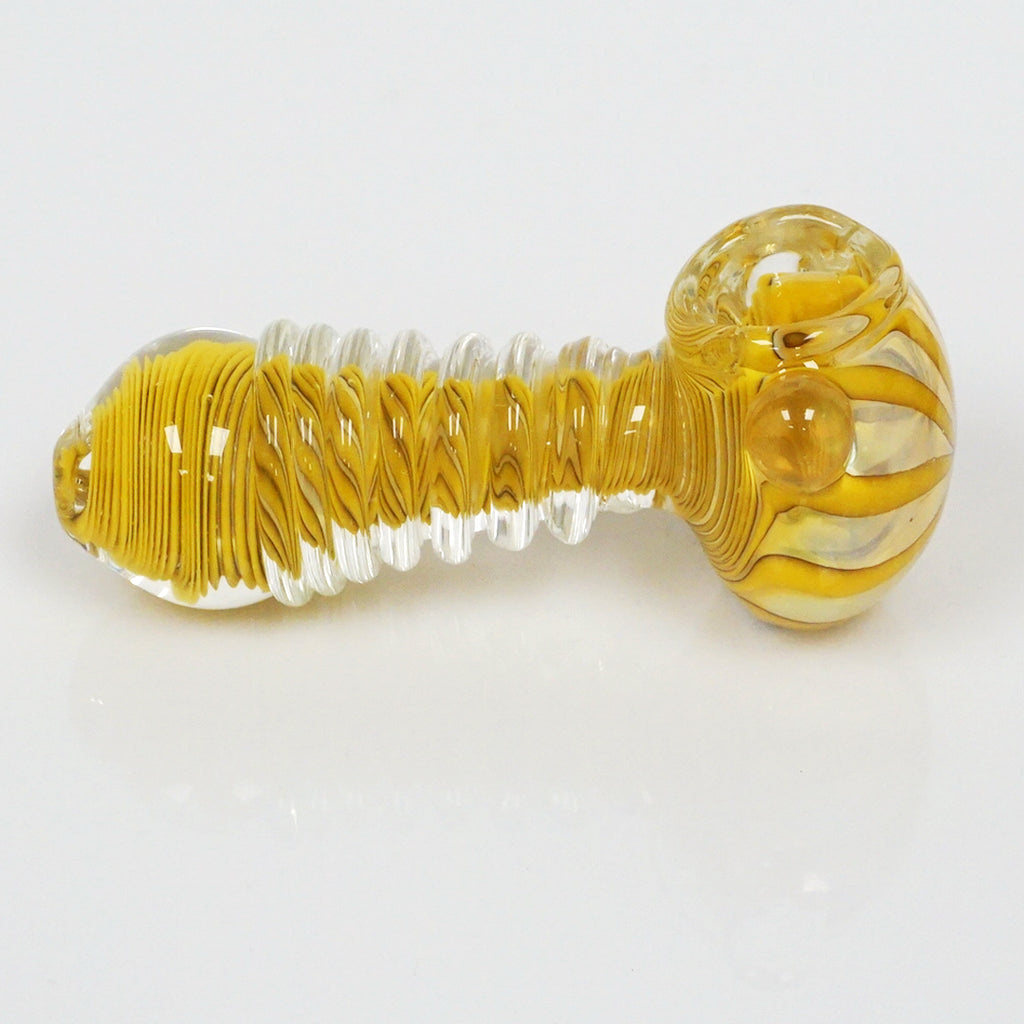 4.25" Fumed Color Swirl Pipe - Yellow