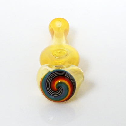 4.25" Fumed Donut Line Work Pipe - Rainbow