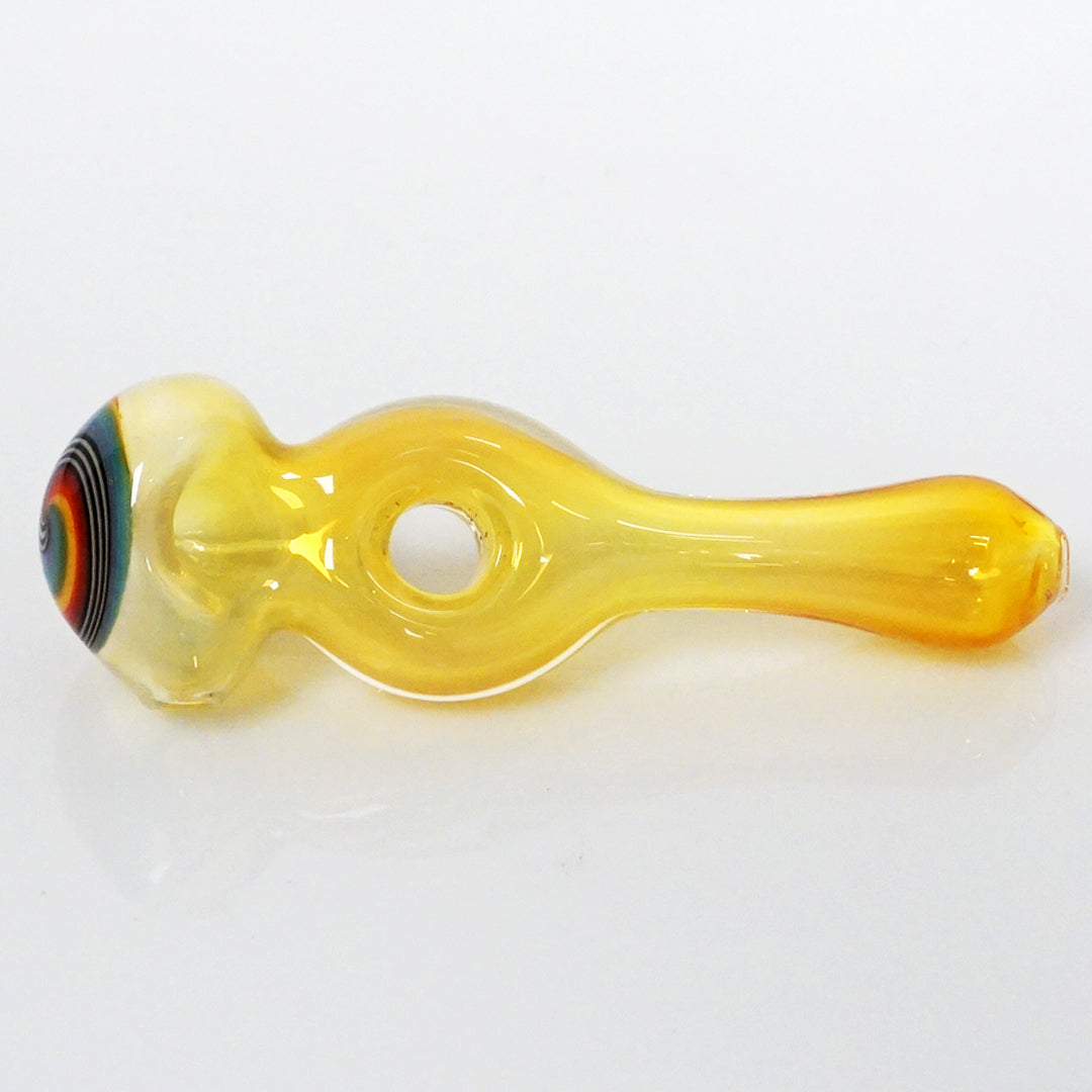4.25" Fumed Donut Line Work Pipe - Rainbow