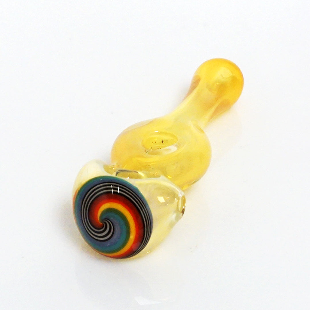 4.25" Fumed Donut Line Work Pipe - Rainbow