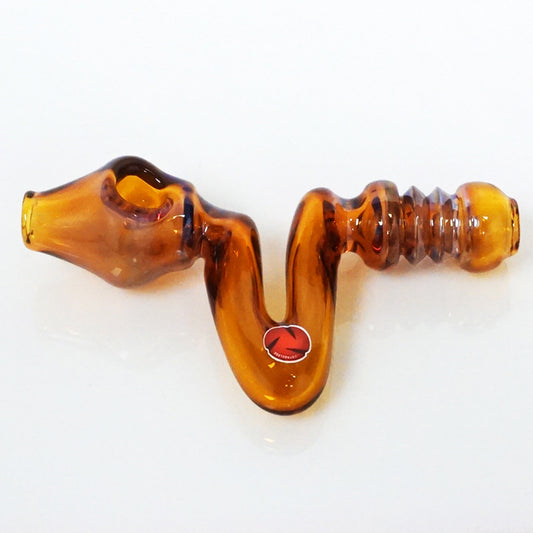 4.5" Str8 Glass Zig Zag Steamroller - Amber