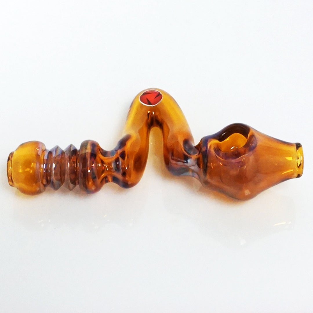 4.5" Str8 Glass Zig Zag Steamroller - Amber