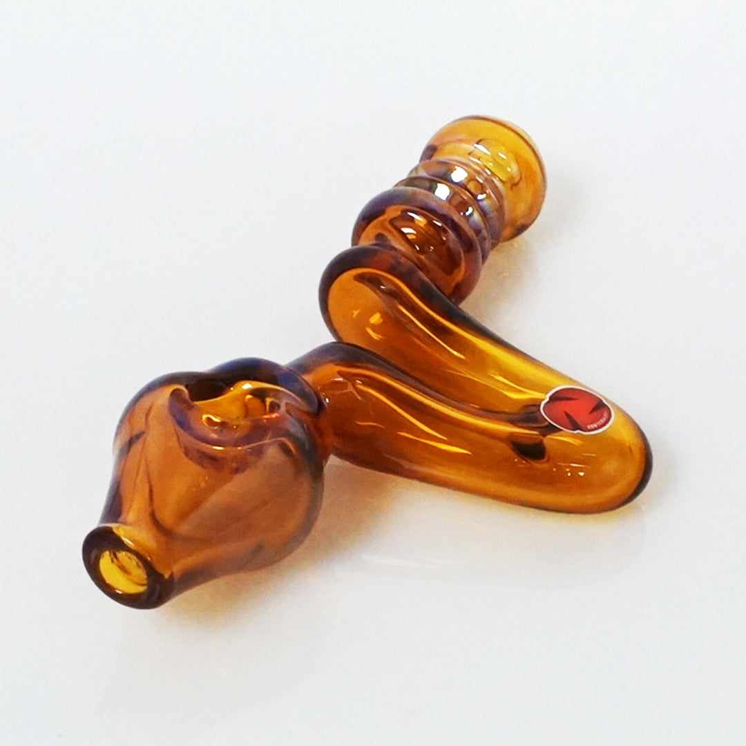 4.5" Str8 Glass Zig Zag Steamroller - Amber