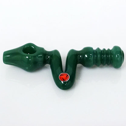 4.5" Str8 Glass Zig Zag Steamroller - Dark Green