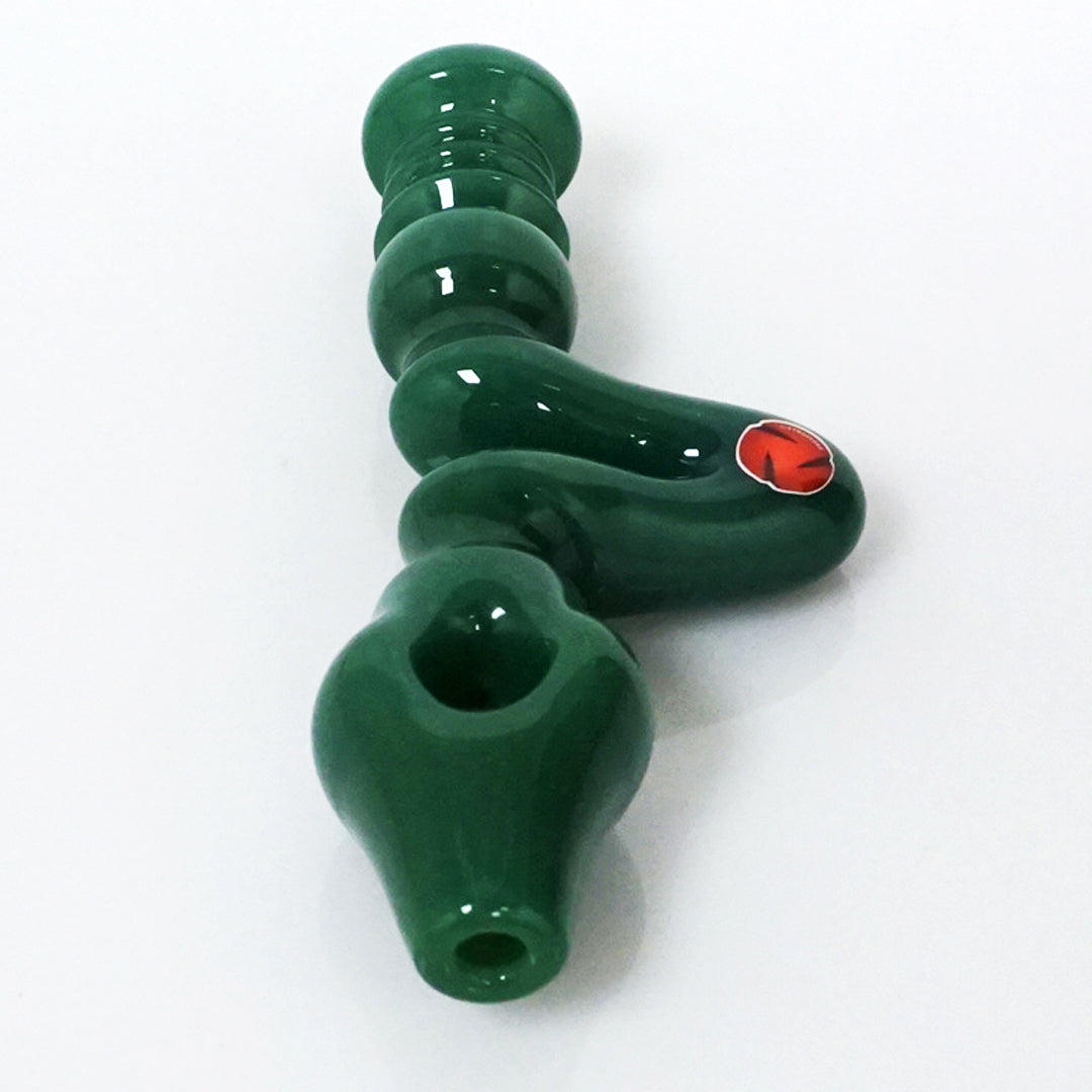 4.5" Str8 Glass Zig Zag Steamroller - Dark Green