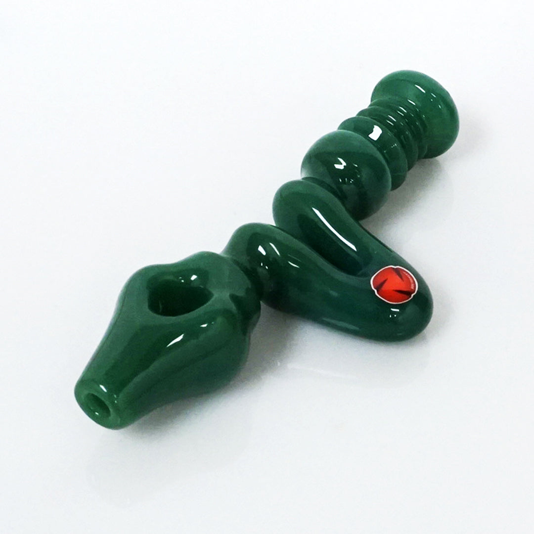 4.5" Str8 Glass Zig Zag Steamroller - Dark Green