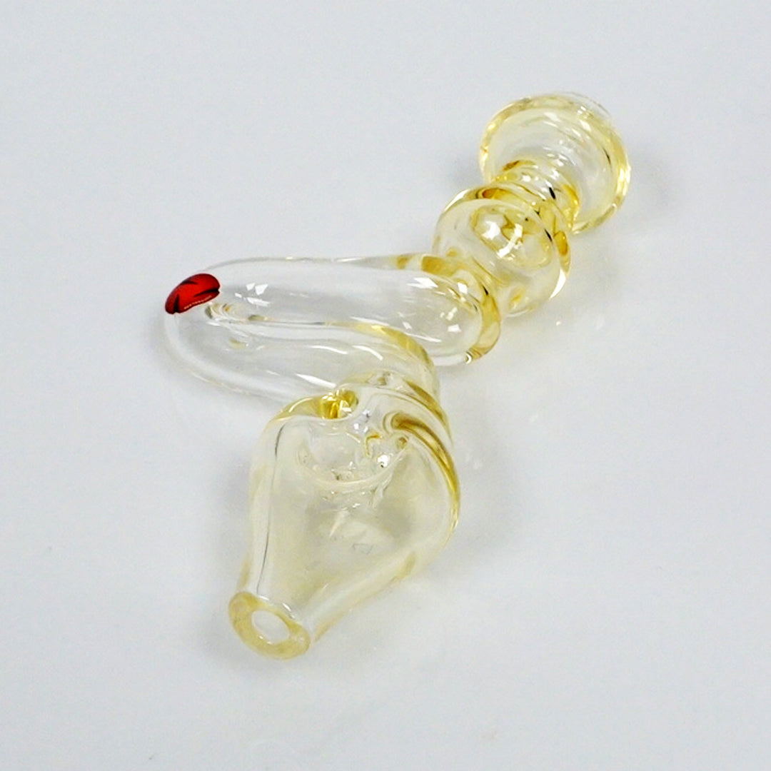 4.5" Str8 Glass Zig Zag Steamroller - Gold Fume