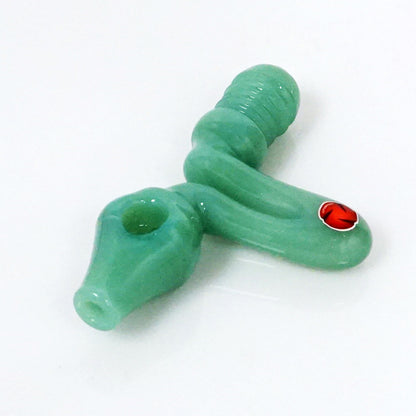 4.5" Str8 Glass Zig Zag Steamroller - Green