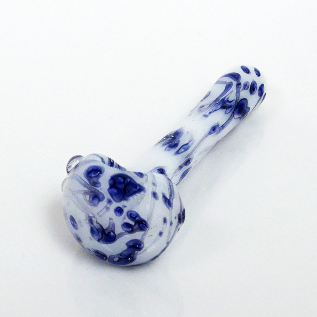 4.75" 3 Hole Color Splatter Pipe - Blue
