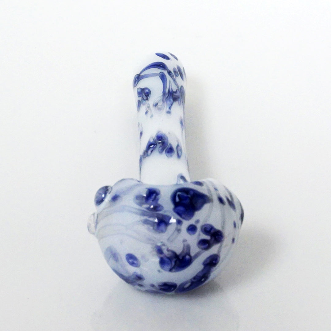 4.75" 3 Hole Color Splatter Pipe - Blue
