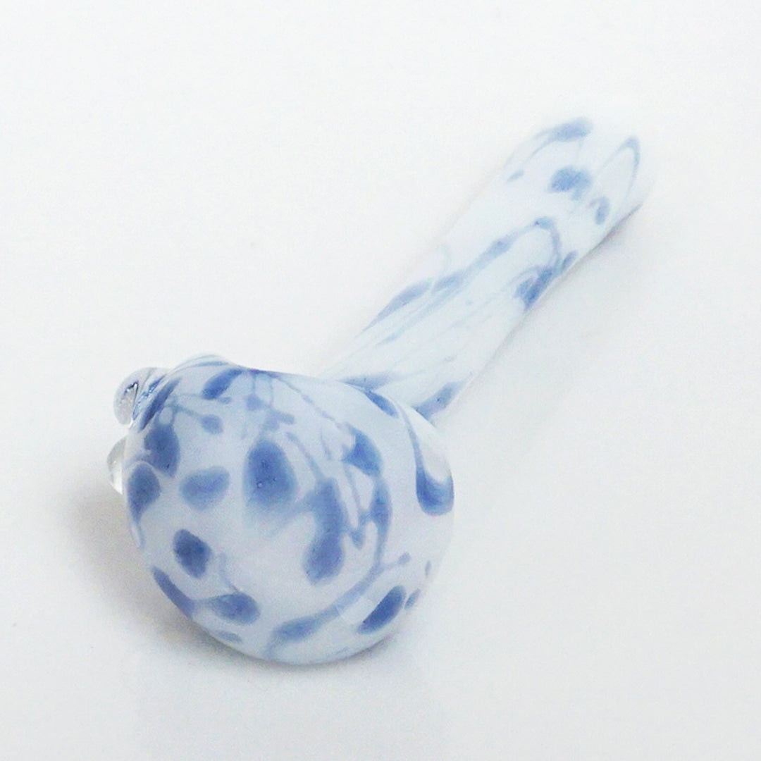 4.75" 3 Hole Color Splatter Pipe - Light Blue