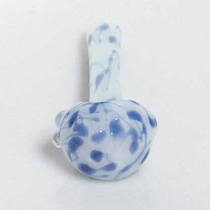 4.75" 3 Hole Color Splatter Pipe - Light Blue