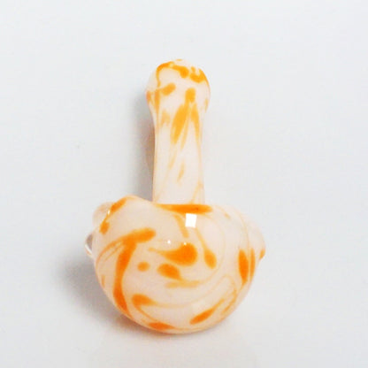 4.75" 3 Hole Color Splatter Pipe - Orange