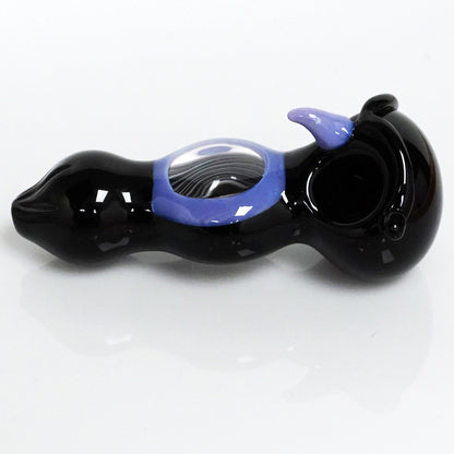 4.75" See-Through Owl Double Bowl Pipe - Purple