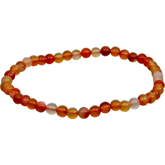 4mm Brown & Red Agate Bracelet