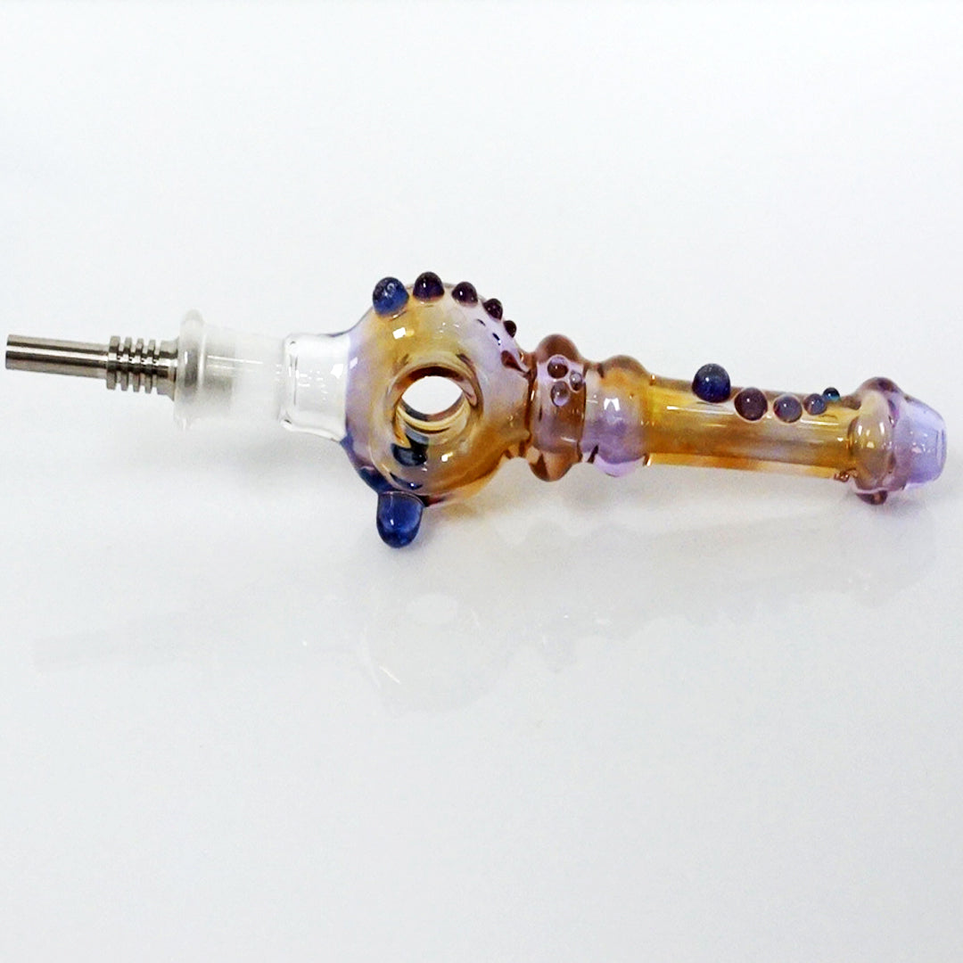 5.25" Marbled Donut Nectar Collector - Amber