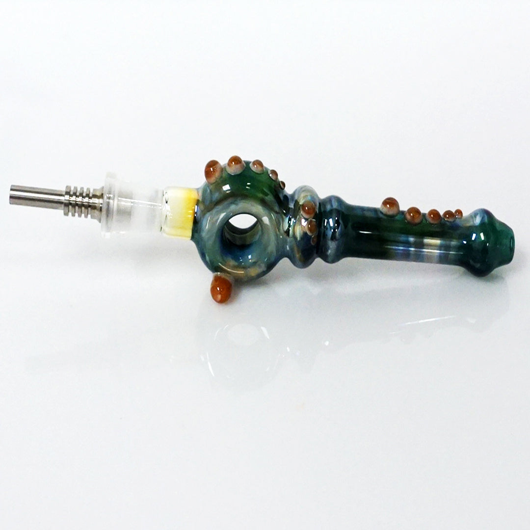 5.25" Marbled Donut Nectar Collector - Blue