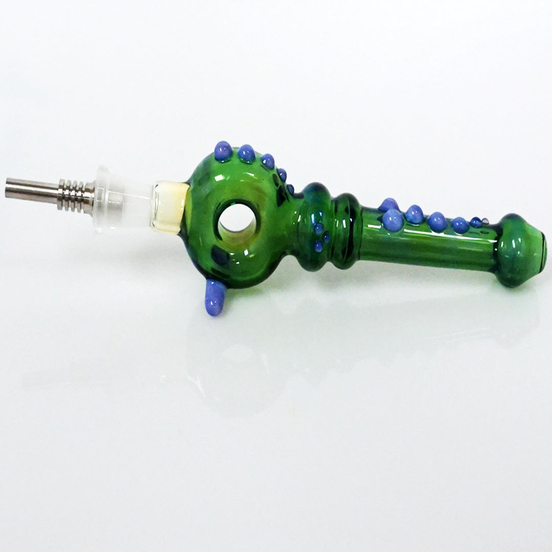 5.25" Marbled Donut Nectar Collector - Green